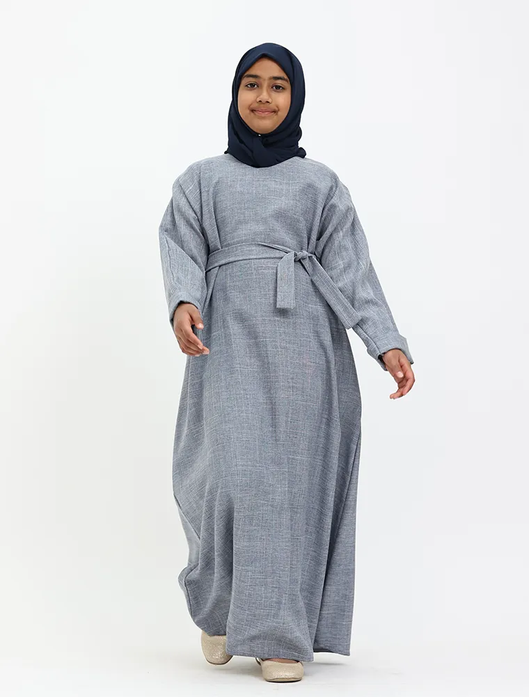 Denim Linen Girls Abaya
